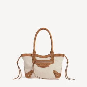 Borsa da spiaggia da donna Le City, modello piccolo, nei colori beige/cammello