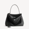 Borsa Rodeo grande in pelle di vitello martellata nera Borsa Rodeo grande in pelle di vitello martellata nera