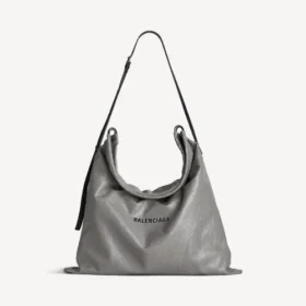 Borsa shopper da uomo con sacchetto protettivo, tracolla, grande, in grigio