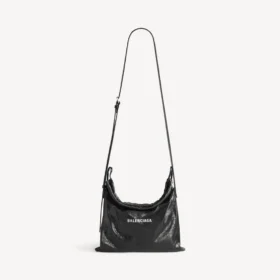 Borsa shopper da uomo con sacchetto protettivo, tracolla, media, nera