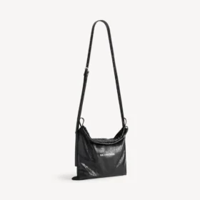 Borsa shopper da uomo con sacchetto protettivo, tracolla, media, nera