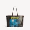 Borsa tote da donna grande in nero/giallo Borsa tote da donna grande in nero/giallo