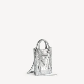 Borsa tote da donna Le City con porta-cellulare, color argento