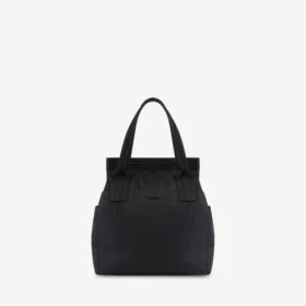 Borsa tote da uomo in stile militare, media, nera