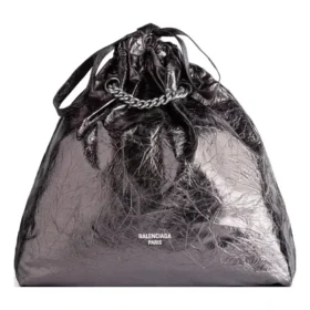 Borsa tote media Crush metallizzata “Grigia” 7429412AATG1314