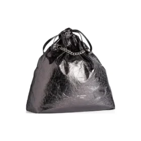 Borsa tote media Crush metallizzata “Grigia” 7429412AATG1314