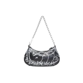Borsetta Le Cagole con catena e graffiti “Black” 695814210G61090
