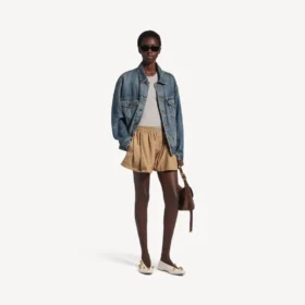 Boxer da donna a linea ad A in beige sabbia