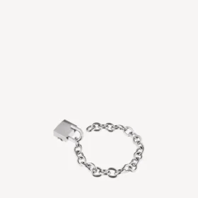 Bracciale con lucchetto in Si bemolle, argento/argento anticato