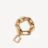 Bracciale da donna con maglie a B in oro lucido