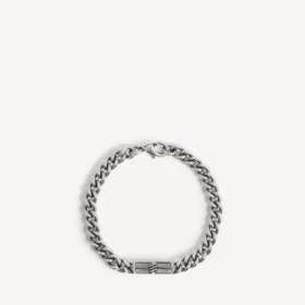 Bracciale da uomo BB Icon a maglie sottili in argento anticato