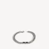 Bracciale da uomo BB Icon a maglie sottili in argento anticato