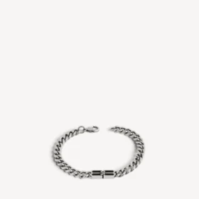 Bracciale da uomo BB Icon a maglie sottili in argento anticato