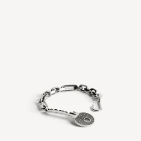 Bracciale da uomo Neverlost in argento anticato