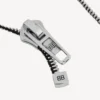 Bracciale fai da te con chiusura a zip in argento lucido/argento anticato/nero Bracciale fai da te con chiusura a zip in argento lucido/argento anticato/nero