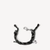 Bracciale Malibu in cordoncino nero/bianco/argento lucido Bracciale Malibu in cordoncino nero/bianco/argento lucido