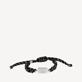 Bracciale Saint-Germain in pizzo nero/bianco/argento lucido