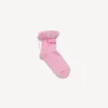 Calze da donna con fiocco in rosa/rosso