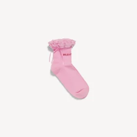 Calze da donna con fiocco in rosa/rosso