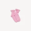 Calze da donna con fiocco in rosa/rosso