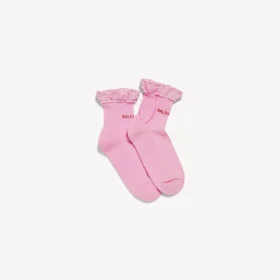 Calze da donna con fiocco in rosa/rosso