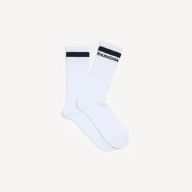 Calze da uomo con logo in bianco/nero