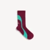 Calze tecniche da uomo in stile techwear nei colori bordeaux/acquamarina
