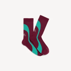 Calze tecniche da uomo in stile techwear nei colori bordeaux/acquamarina