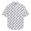 Camicia a maniche corte con scarabocchi su tutta la superficie “Bianco Nero” 681702TLLJ49040