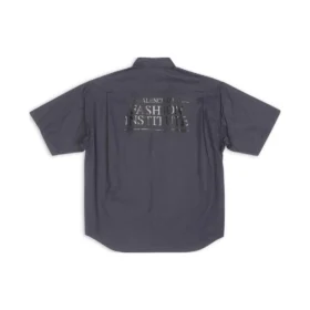 Camicia a maniche corte Fashion Institute, vestibilità ampia “Grigio scuro” 703846TYB181270