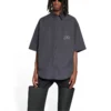 Camicia a maniche corte Fashion Institute, vestibilità ampia “Grigio scuro” 703846TYB181270