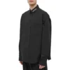 Camicia a maniche lunghe con bottoni e logo sul colletto “Nero” 671586TYB181000