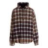 Camicia a maniche lunghe con cappuccio a quadri sbiancata “Red White Black” 699223TMM059783