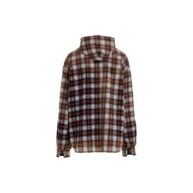Camicia a maniche lunghe con cappuccio a quadri sbiancata “Red White Black” 699223TMM059783 Camicia a maniche lunghe con cappuccio a quadri sbiancata “Red White Black” 699223TMM059783