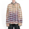Camicia a maniche lunghe con cappuccio a quadri sbiancata “Red White Black” 699223TMM059783