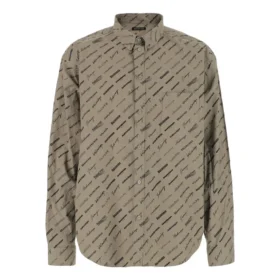 Camicia a maniche lunghe con logo su tutta la superficie “Beige” 662983TNLL19763 Camicia a maniche lunghe con logo su tutta la superficie “Beige” 662983TNLL19763