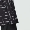 Camicia a maniche lunghe in viscosa con stampa all-over, vestibilità ampia “Black” 658956TPLB41070