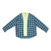 Camicia a quadri e T-shirt Trompe L’oeil “Blu Giallo Neon” 699371TMM116305
