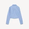 Camicia corta a righe da donna in blu/blu navy Camicia corta a righe da donna in blu/blu navy