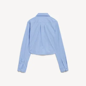 Camicia corta a righe da donna in blu/blu navy