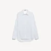 Camicia da donna con drappeggio sul retro, colore bianco Camicia da donna con drappeggio sul retro, colore bianco