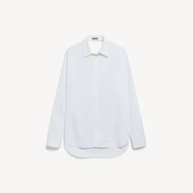 Camicia da donna con drappeggio sul retro, colore bianco