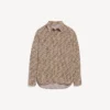 Camicia da donna con monogramma in beige/nero Camicia da donna con monogramma in beige/nero