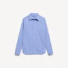 Camicia da donna in popeline a righe blu/blu navy Camicia da donna in popeline a righe blu/blu navy