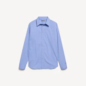 Camicia da donna in popeline a righe blu/blu navy