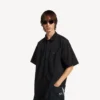 Camicia da lavoro da uomo a maniche corte, nera Camicia da lavoro da uomo a maniche corte, nera