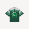Camicia da uomo a maniche corte in stile “extreme tie dye” da bowling, verde/bianca Camicia da uomo a maniche corte in stile “extreme tie dye” da bowling, verde/bianca