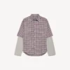 Camicia da uomo con maniche invertite in rosso/blu navy Camicia da uomo con maniche invertite in rosso/blu navy