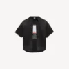 Camicia da uomo in Denim ibrido a maniche corte “The Door” in nero