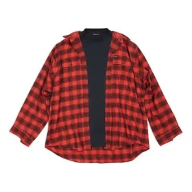 Camicia e T-shirt a quadri Trompe L’oeil “Red Navy” 699371TNM256167